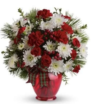 Christmas Flower Arrangement - Carnations and Daisies