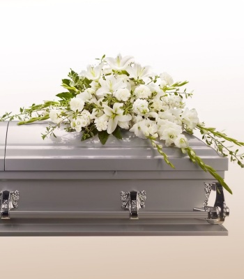 White Flowers Casket Spray