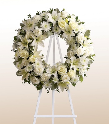 White Flowers Funeral Wreath