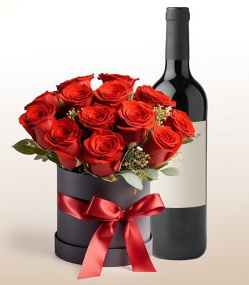 Flower And Wine Gift Combo