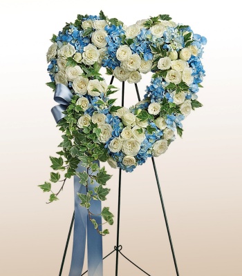 Heart Shape sympathy Wreath with Roses