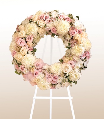 Ivory and Pink Love Wreath