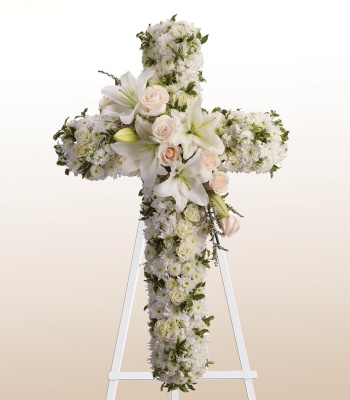 White Celestial Funeral Cross