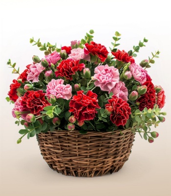 With heartfelt condolences Red & Pink Carnations