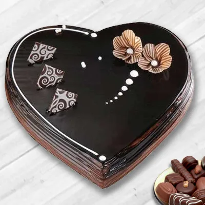 Chocolate Truffle Heart Shaped Cake 1 Kg
