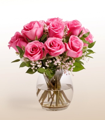 Dozen Pink Roses