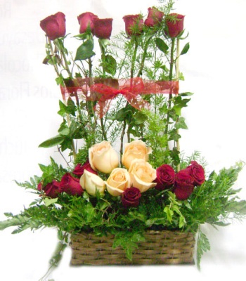 Red Rose Basket