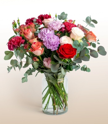 Roses And Carnations Flower Arrangement