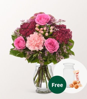 Fresh Flowers with Vase and Ferrero Giotto