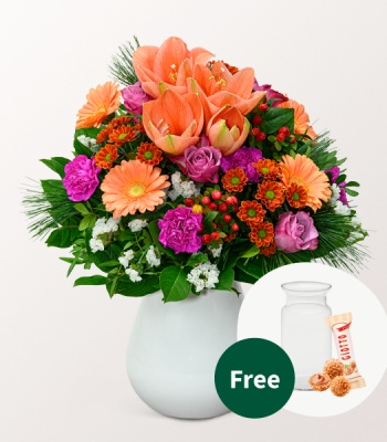 Mix Peach Flowers Bouquet