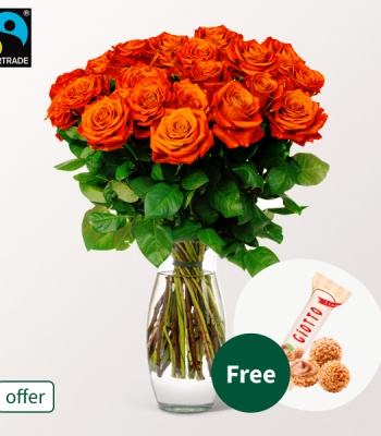 Orange Roses with Ferrero Giotto Chocolates