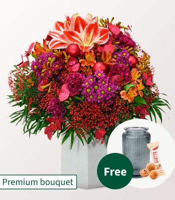 Premium Flower Bouquet with Vase - Winterherz