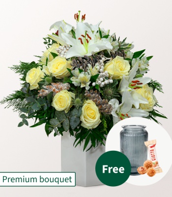 White Flowers Bouquet - Premium