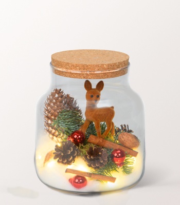 Christmas Arrangement in Glass Jar