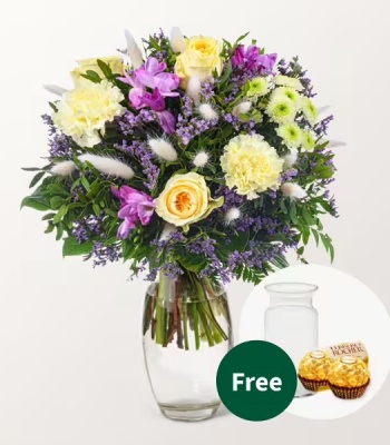 Flower Bouquet With Vase And Ferrero Rocher ? Country Life