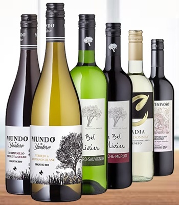 Mediterranean Wine Bottles - 6 Bottles