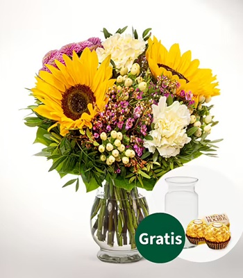 Mix Flower Arrangement with Free Vase