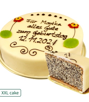 Poppy Seed Cake with Marzipan - Large