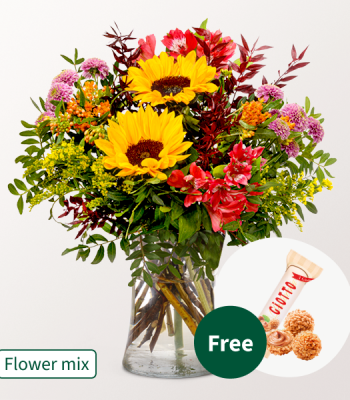 Sunflower Arrangement With Free Chocolates