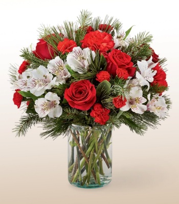 Christmas Flowers - Roses and Astromelias