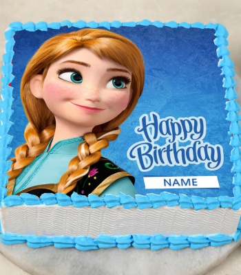 Birthday Cake - Square Shape with Frozen Poster