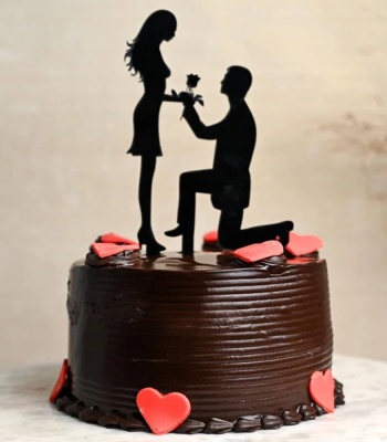 Chocolate Cake - Couple Topper