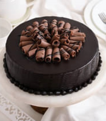 Chocolate Truffle Cake with Chocolate Curls