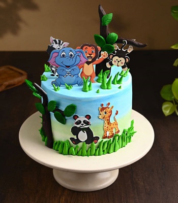 Jungle Paradise Theme Cake