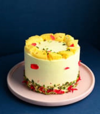 Rasmalai Cake - Rose Petals and Pistachio