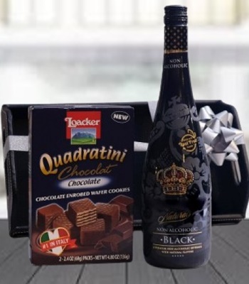 Alcohol Free Cider and Wafers Set - Sparkling Cider with Chocolates