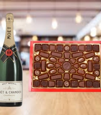 Moet and Chocolate - European Assorted Chocolate Box