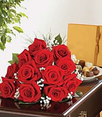 roses and chocolate box