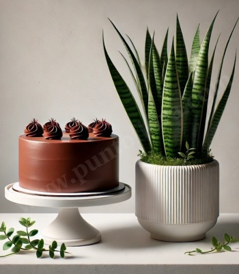 Cake And Sansevieria Plant