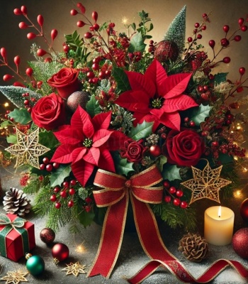 Christmas Flowers - Roses and Star