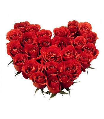 Christmas Red Roses Heart Shape Arrangement