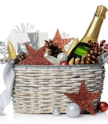 Christmas Sparkling Wine and Chocolate Basket