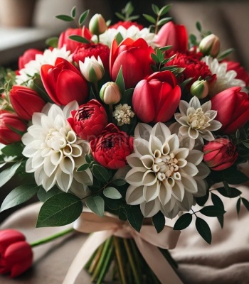 Dahlias and Tulips Flower Bouquet