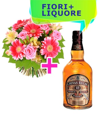 Flower Bouquet and Chivas Bottle