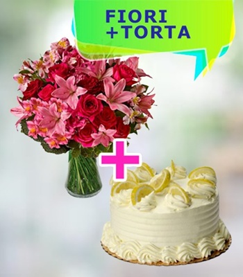 Flowers and Cake Gift Combo
