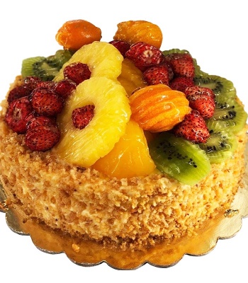 Fruit Custard Cake