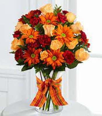 Funeral Arrangement - Orange Flowers