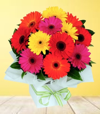 Gerbera Daisy Bouquet with Mix Seasonal Flowers