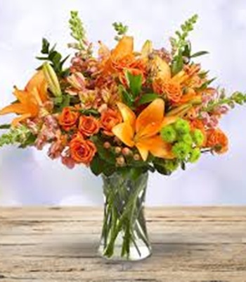 Orange Roses And Lilies Bouquet
