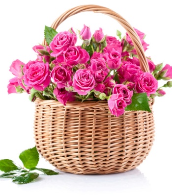 Pink Rose Basket