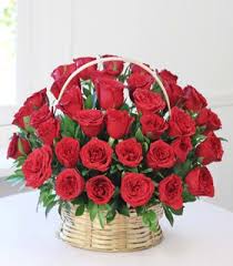 Red Rose Flower Basket