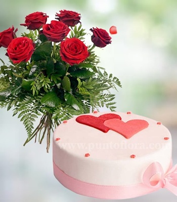 Rose and Cake Gift Combo