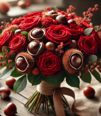 Roses and Chestnuts Bouquet