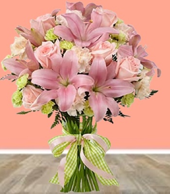 Roses and Lilies with Seasonal Flowers