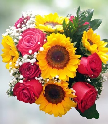 Sunflower & Rose Bouquet