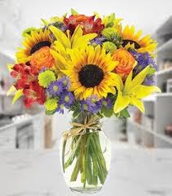 Mixed Flower Bouquet With Sunflowers